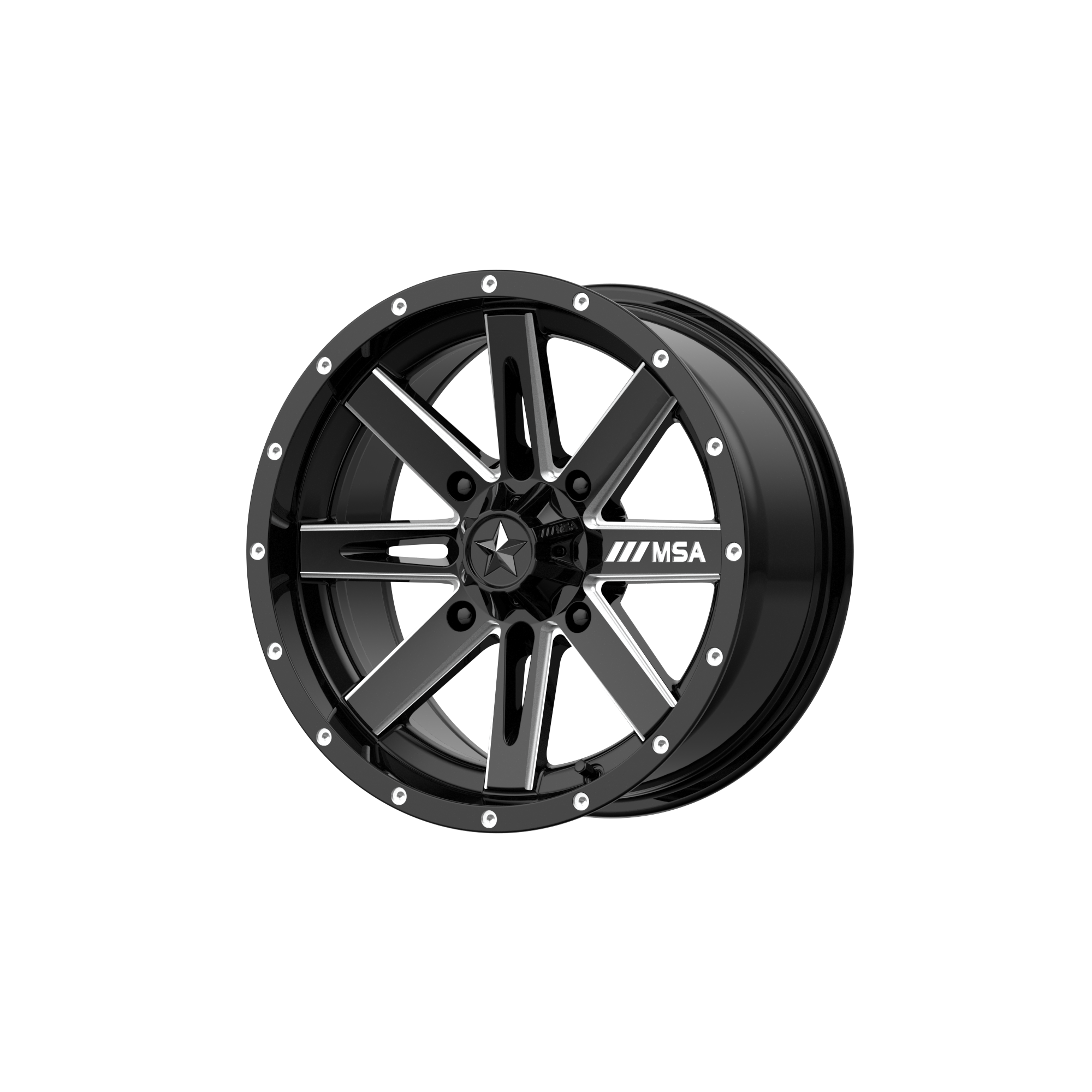 BOXER UTV 16X7 4X156 G-BLK MILL 10MM | MSA Offroad Wheels