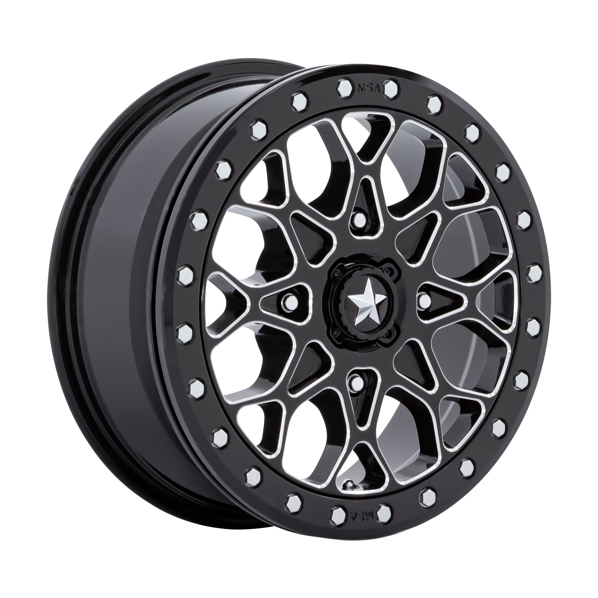 PORTAL UTV BL 15X6 4X110 G-BLK MILL +38 | MSA Offroad Wheels