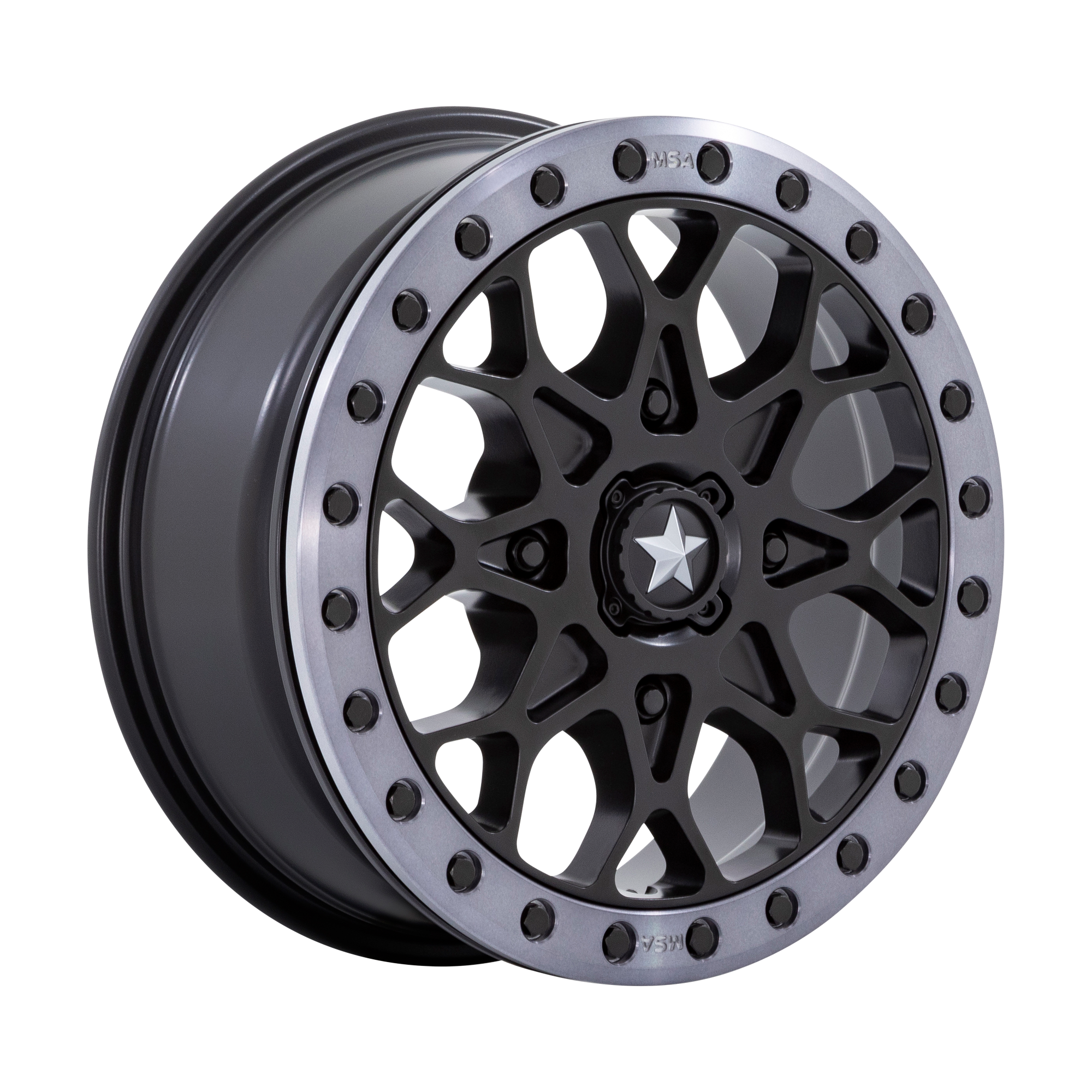 PORTAL UTV BL 15X6 4X156 S-BLK GRY +38 | MSA Offroad Wheels