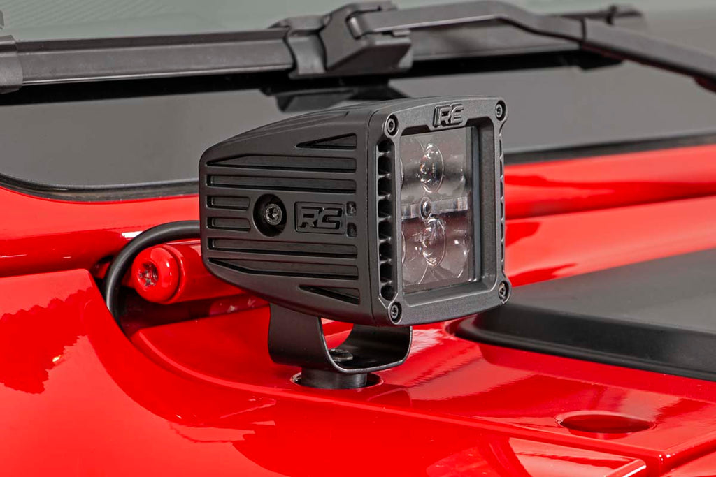 LED Light Kit | Cowl Mount | 2" Black Pair | White DRL | Jeep Gladiator JT/Wrangler JL (18-26)