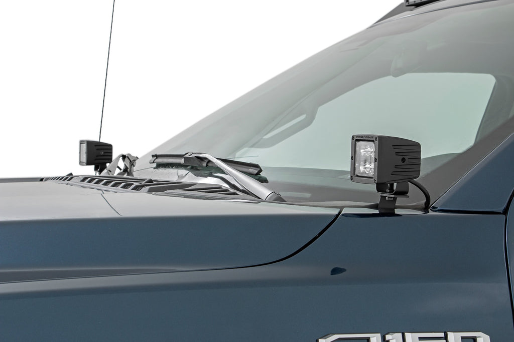 LED Light Pair | Ditch Mount | 2" Black DRL | Ford F-150 (15-26)/F-150 Lightning (22-26)
