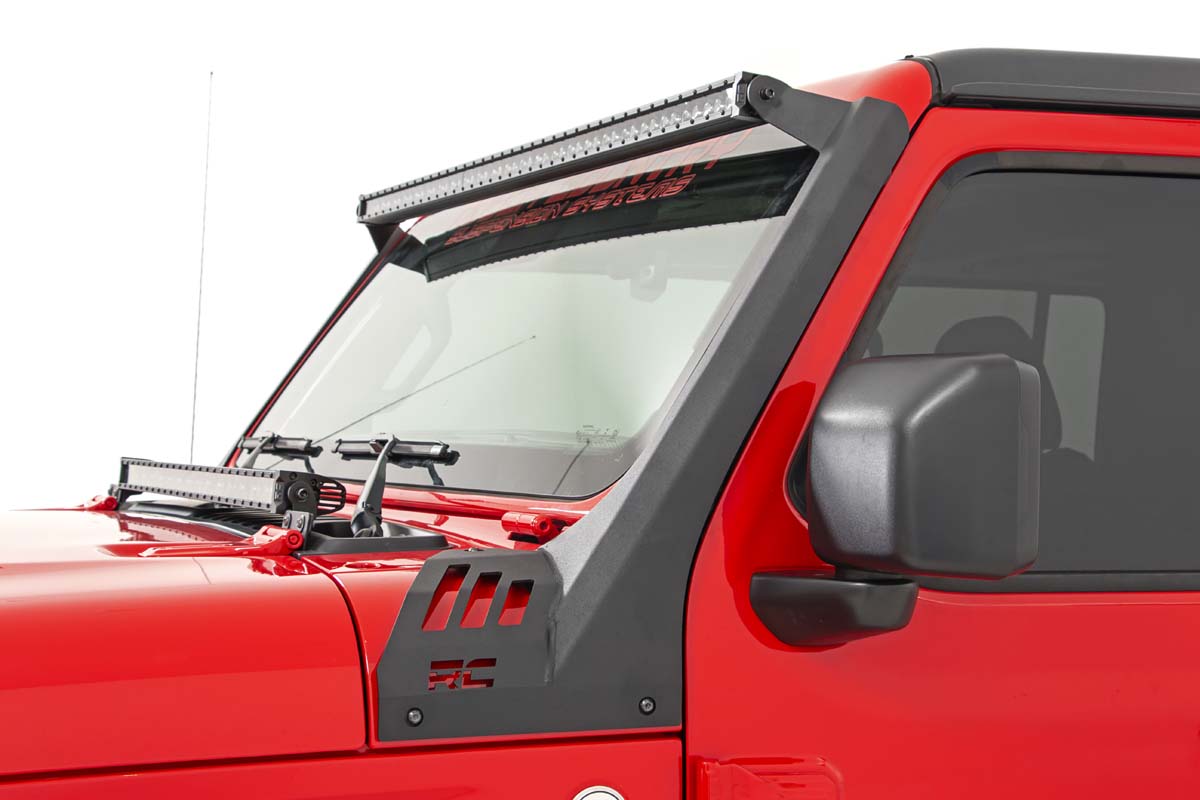 LED Light Kit | Windshield | 50" BLK Dual Row | WHT DRL | Jeep Gladiator JT/Wrangler JL (18-26)