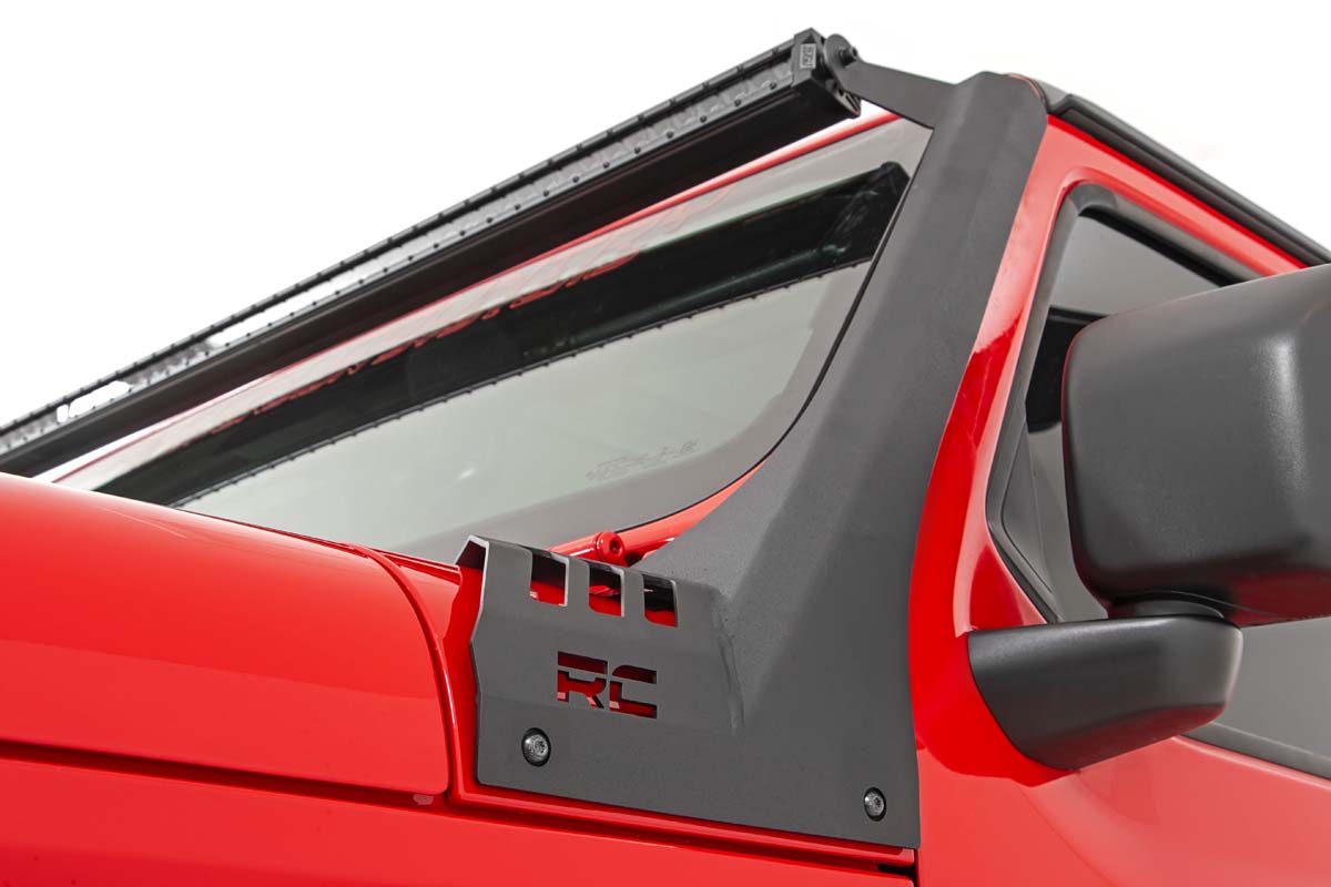 LED Light Kit | Windshield Mount | 50" BLK Single Row | Jeep Gladiator JT/Wrangler JL (18-26)